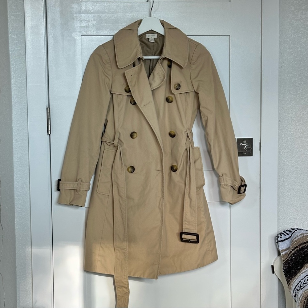 J. Crew Beige Double-Breasted Trench Coat